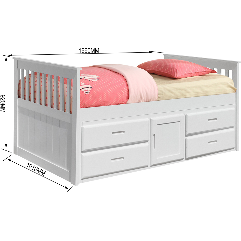 Comfy Living Single Captains Cabin Style Caramel Wooden Bed with Storage Image 5