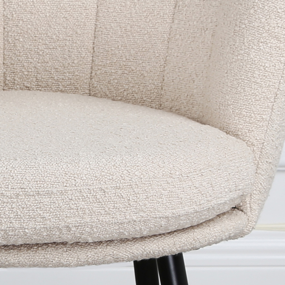 Flora Cream Boucle Accent Chair with Black Legs Image 4
