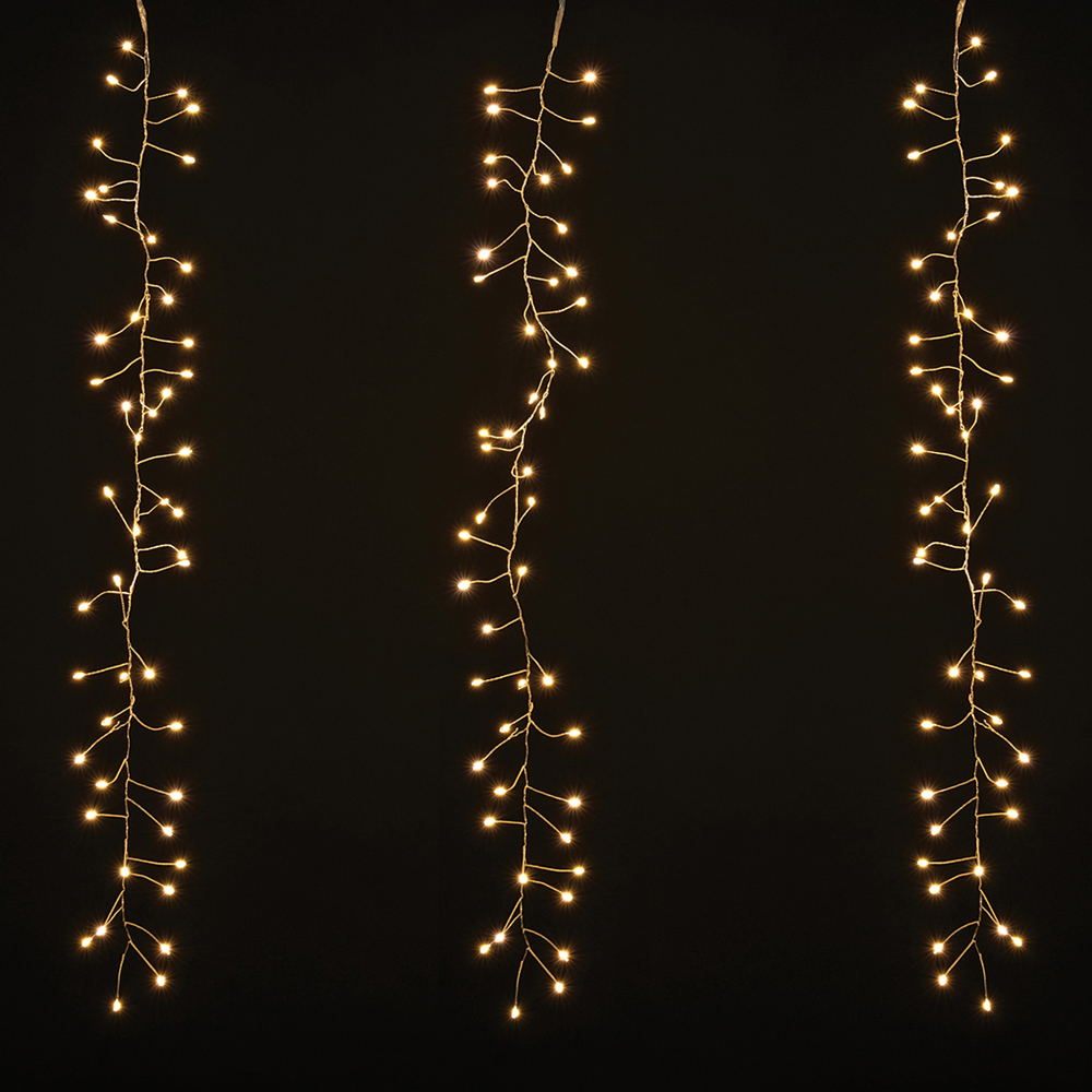 The Christmas Workshop 240 Warm White LED Waterfall Curtain String Light Image 1