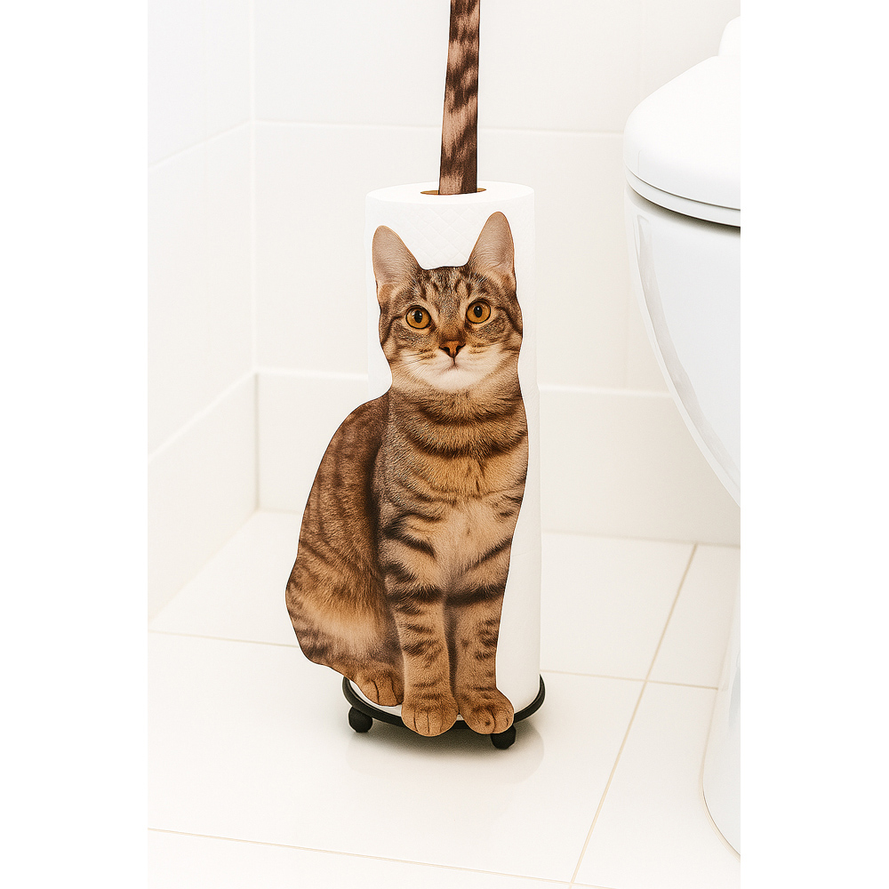 Avilo Cat Design Black Metal Toilet Paper Holder Image 4