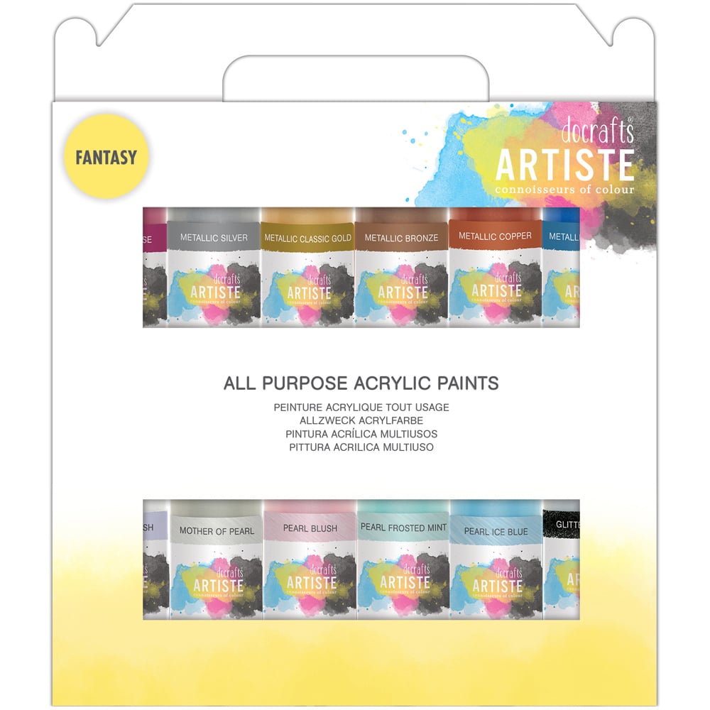 Docrafts Artiste Fantasy Acrylic Paint 12 Pack Image
