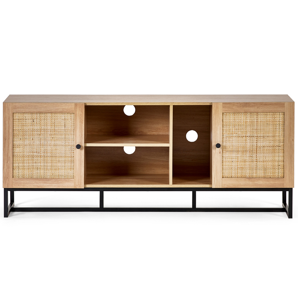 Julian Bowen Padstow 2 Door 2 Shelf Oak TV Unit Image 3