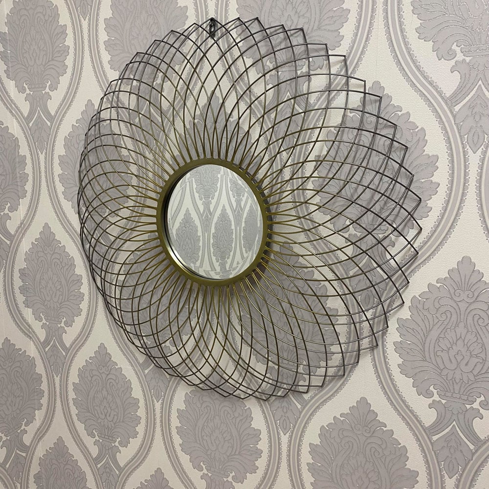 Acacia Home Modern Flower Shaped Wall Mirror 85cm Image 2