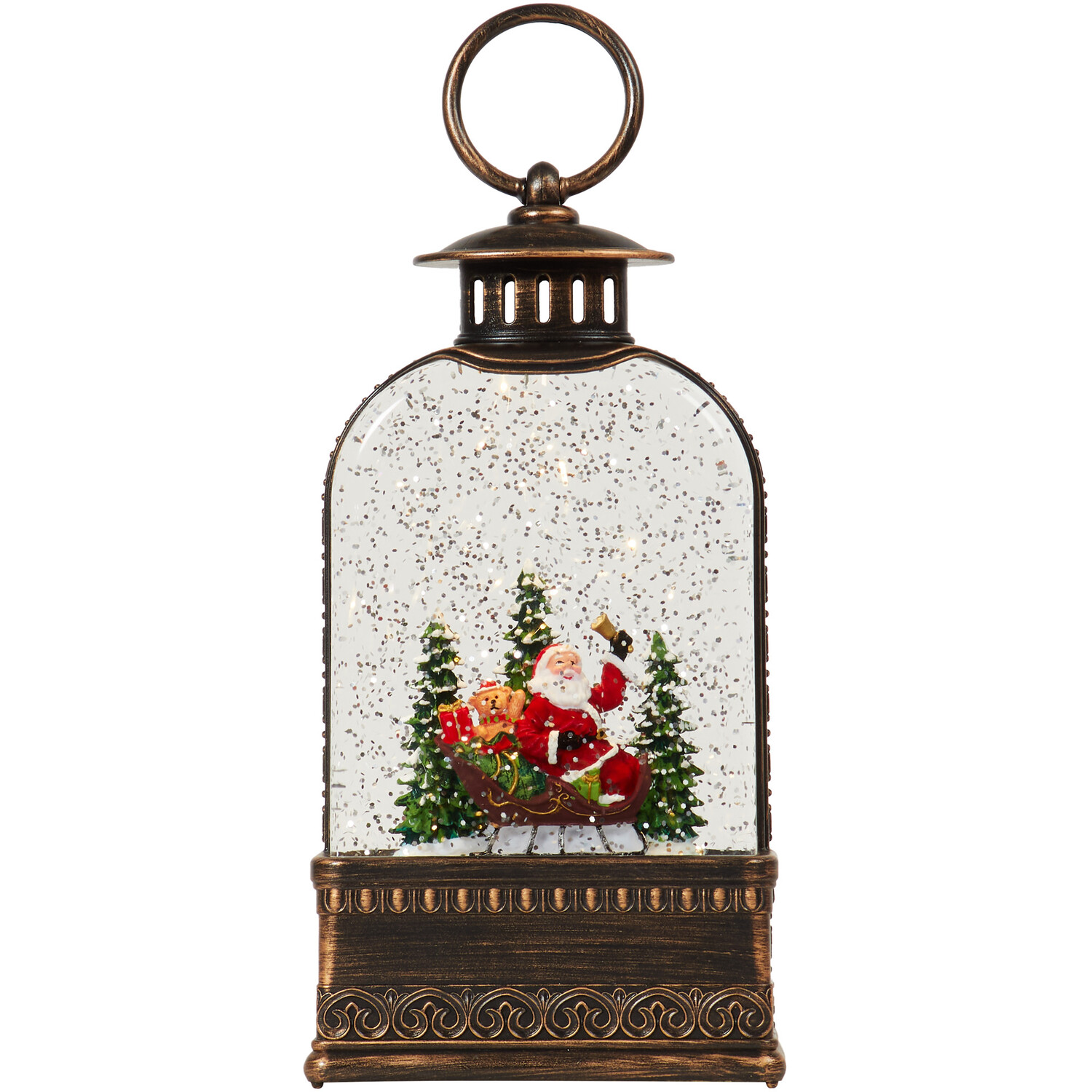 LED Santa Sleigh Scene Lantern - Bronze Image 4