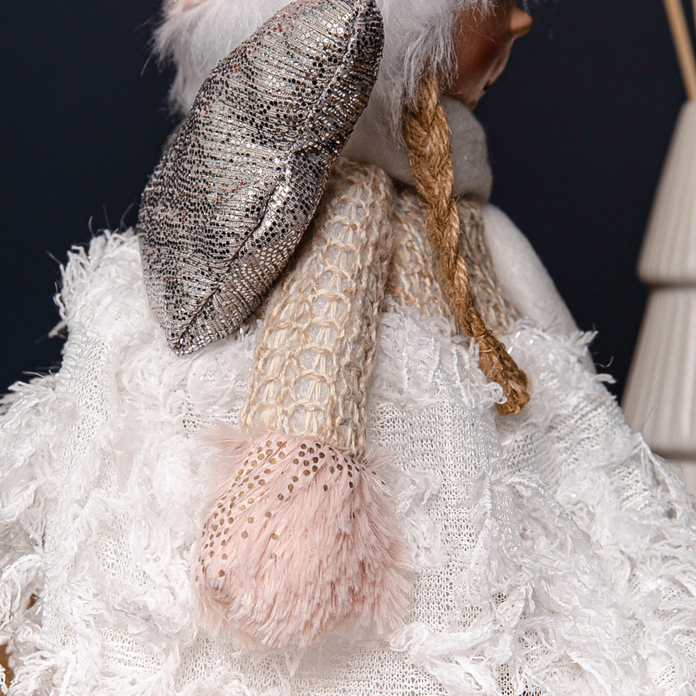 Samuel Alexander Light Up Pink and White Plush Christmas Angel with Dangly Legs Image 4