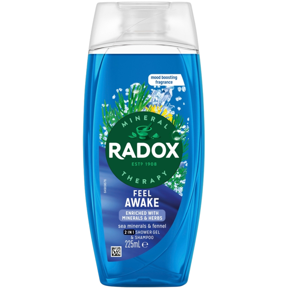 Radox 2-in-1 Feel Awake Fennel and Sea Minerals Body Wash and Shampoo 225ml 6 Pack Image 4