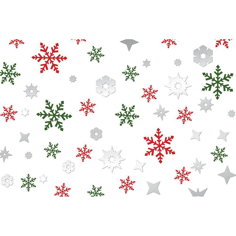 Walplus Silver and Colourful Christmas Snowflakes Self Adhesive Window Stickers 82 Piece Image 2