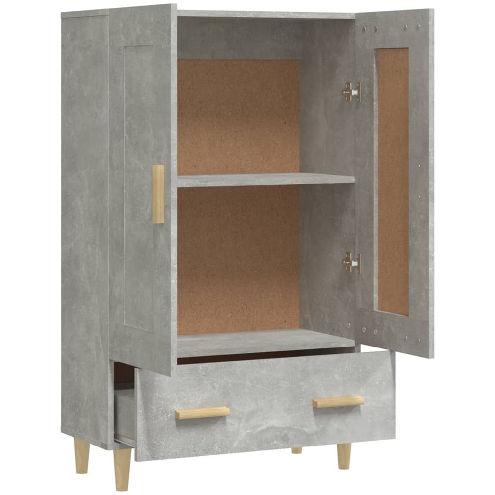 vidaXL 2 Door Single Drawer Concrete Grey Small Highboard Image 7