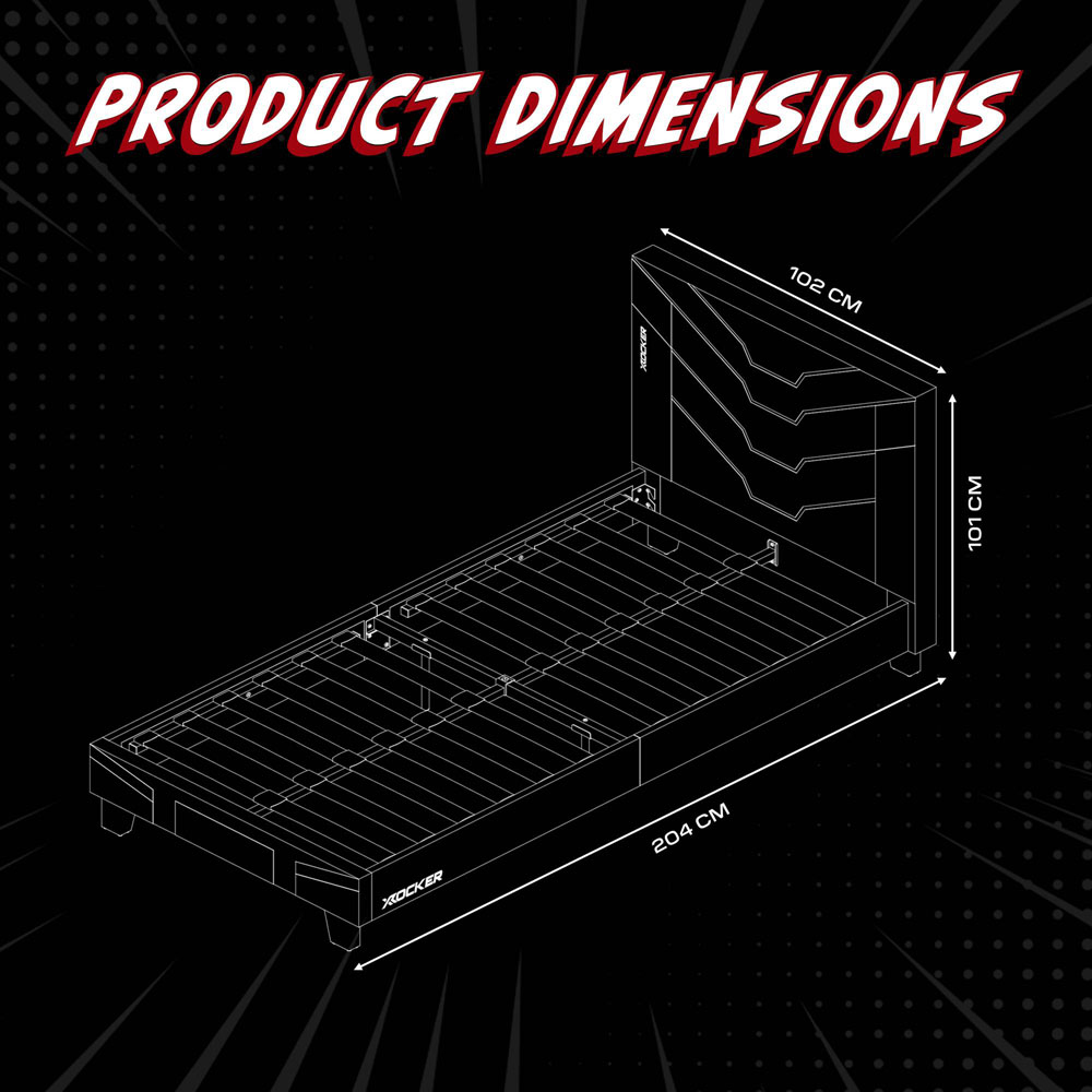 X Rocker Cerberus MKII Single Carbon Red Gaming Bed Image 7