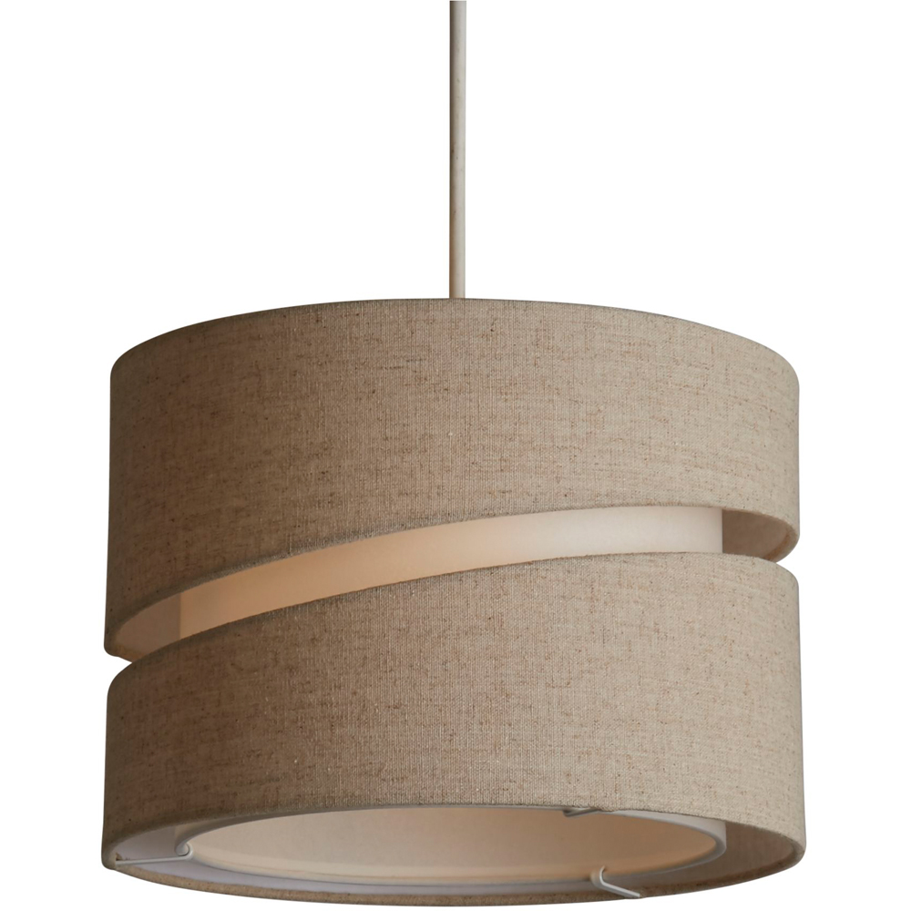 Lighting Collection Underwood 2 Tier Cream Linen Cut-Out Ceiling Lamp Shade 30cm Image 3