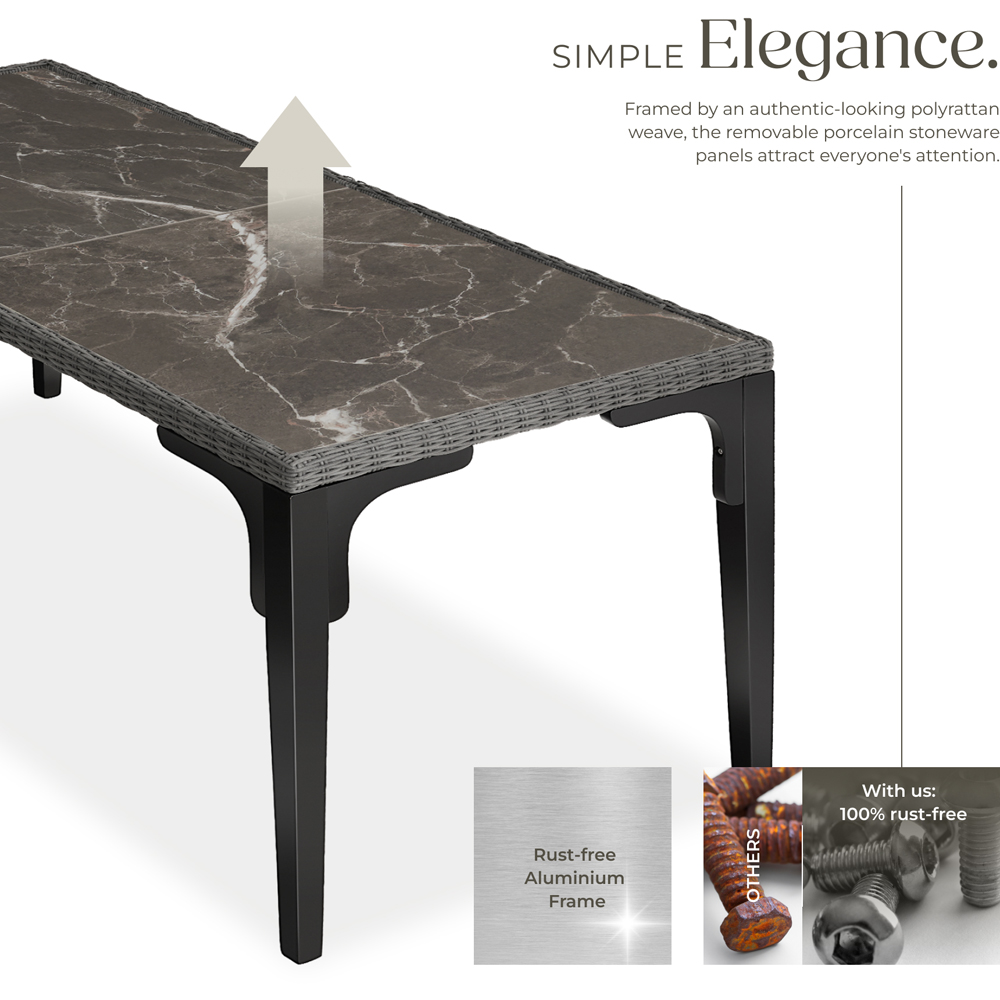 tectake Foggia Grey Outdoor Dining Table Image 8