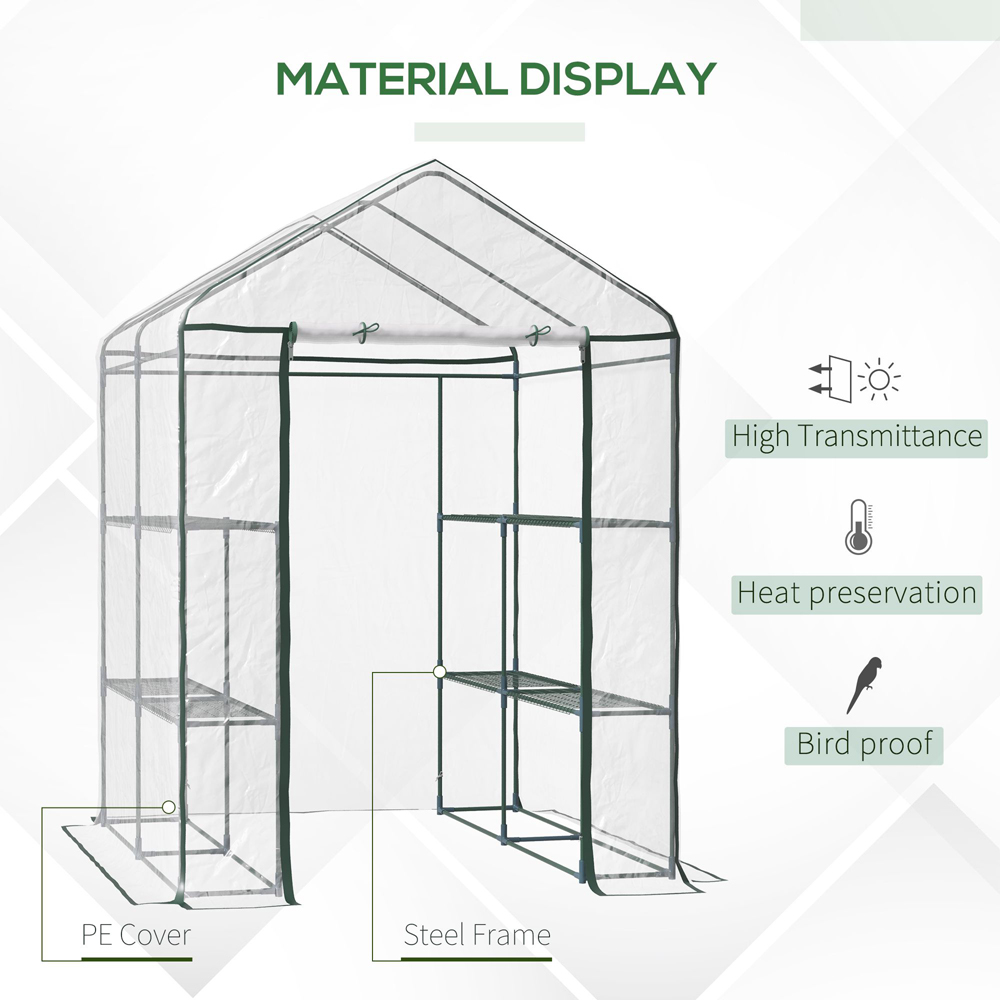 Outsunny Steel 4.7 x 4.7ft Walk In Greenhouse Image 4