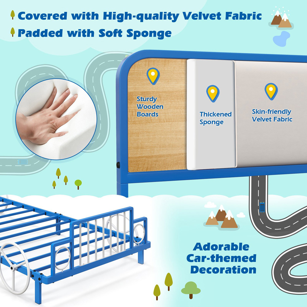 Costway Single Car Shaped Bed Frame Image 6