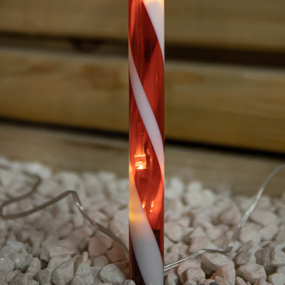 Samuel Alexander 12 Piece 60 Warm White LED Candy Cane Christmas Path Light Set Image 7