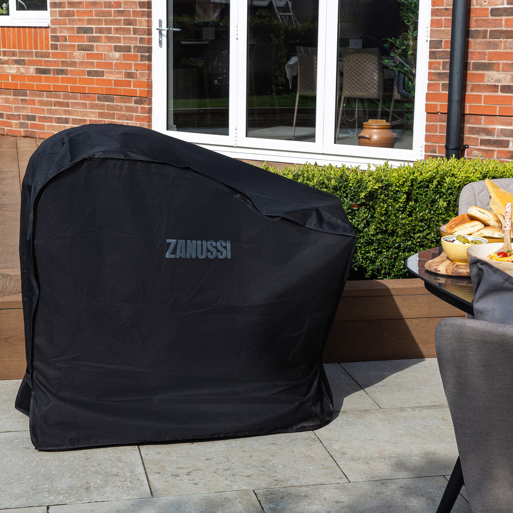 Zanussi Black Charcoal Trolley BBQ with Cover and Storage Shelf Image 4