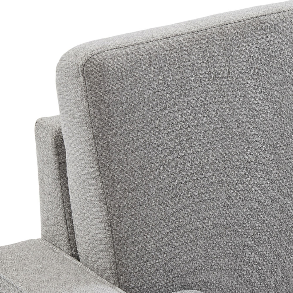 Living and Home Grey Linen Mid-Century Armchair with Armrest Pillows Image 5