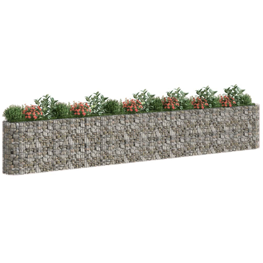 vidaXL Silver Galvanised Iron Gabion Basket 100 x 50 x 610cm Image 2