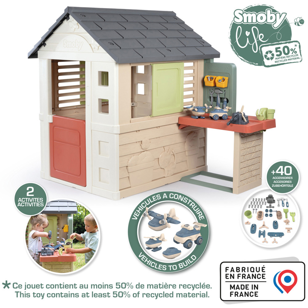 Smoby Life Kids Nature Playhouse and Workshop Image 5