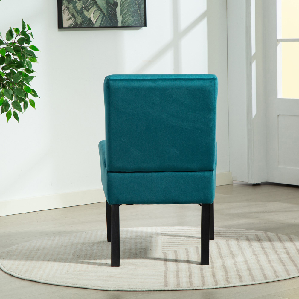 Artemis Home Valina Velvet Fabric Teal Accent Chair Image 5