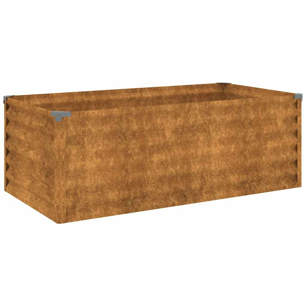vidaXL Rusty Corten Steel Raised Garden Bed 36 x 50 x 100cm Image 1