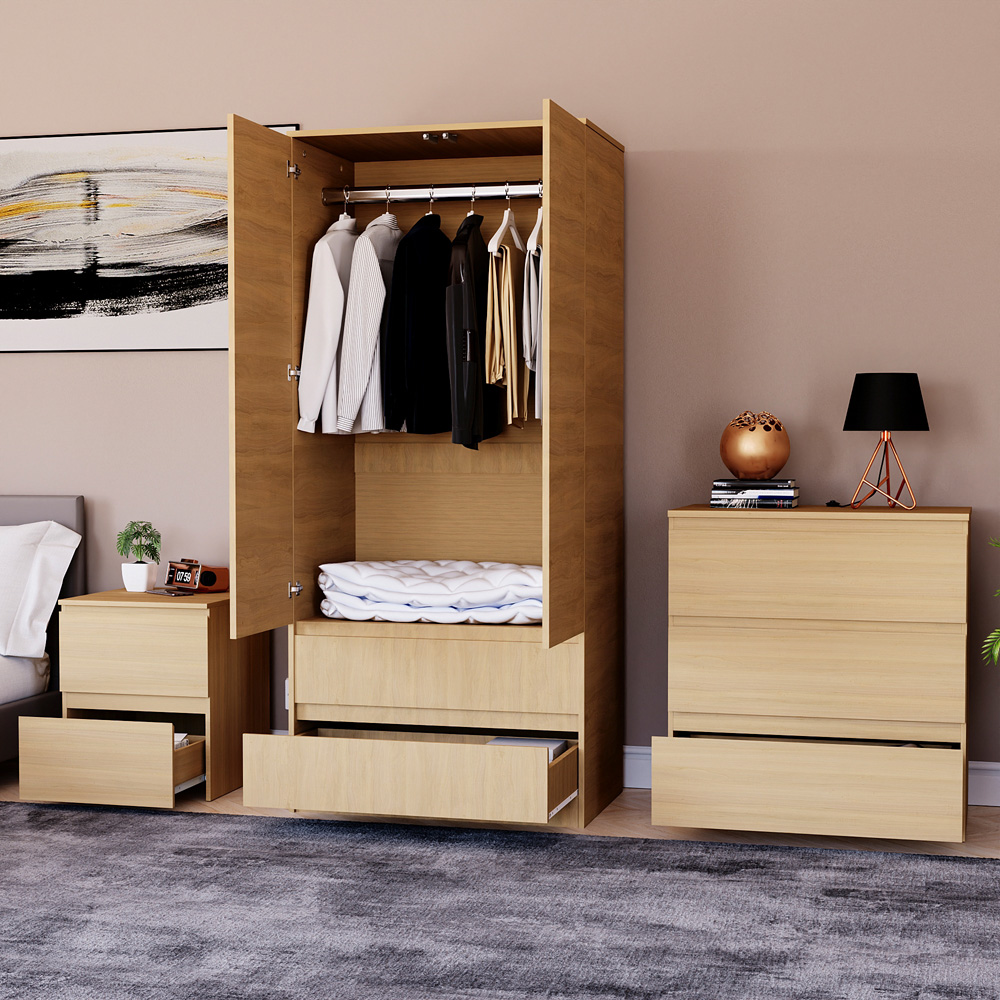 VIDA DESIGNS Denver Pine 3 Piece Bedroom Furniture Set Image 5