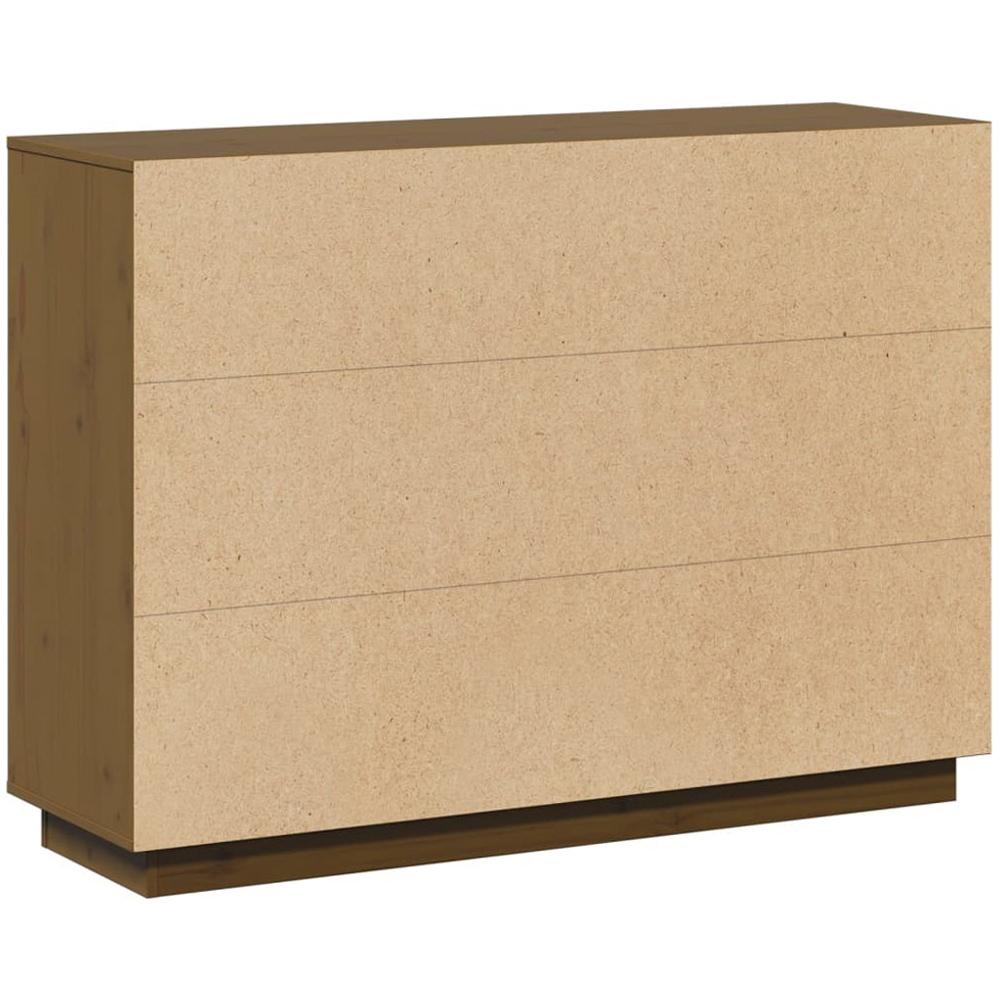 vidaXL 3 Door 3 Shelf Honey Brown Solid Wood Pine Sideboard Image 6