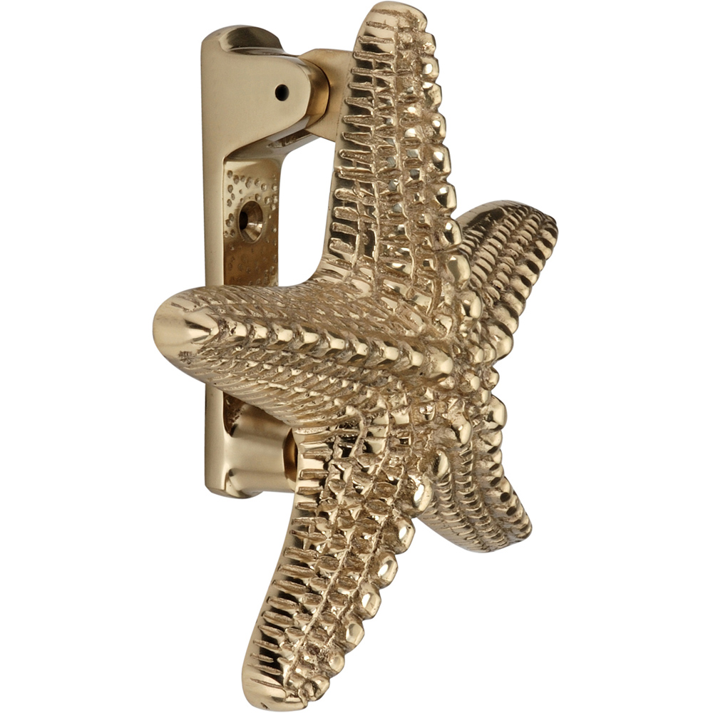 Spira Brass Polished Brass Starfish Door Knocker Image 4