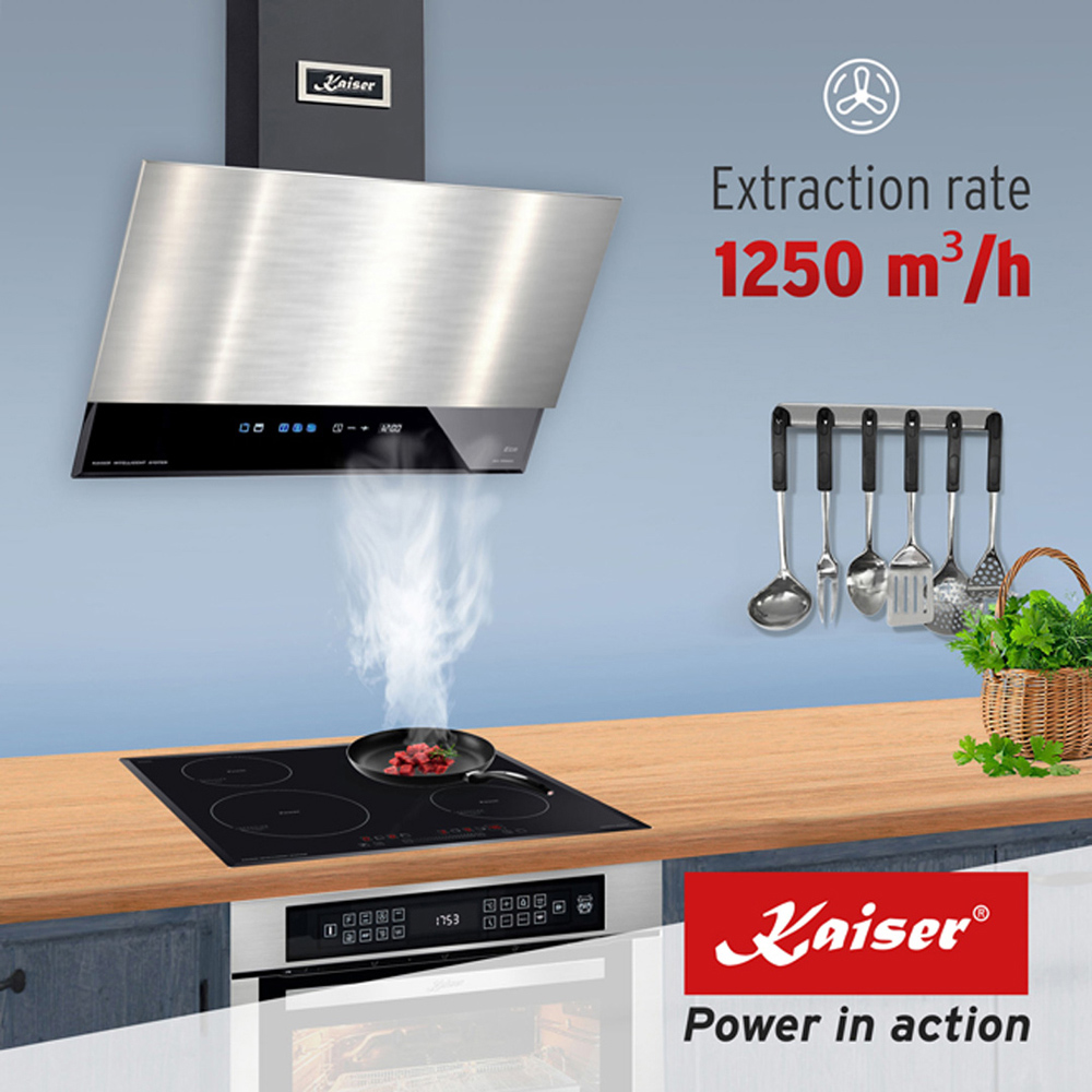Kaiser Avantgarde Pro Steel Glass 60cm Wall Mounted Cooker Hood Image 6