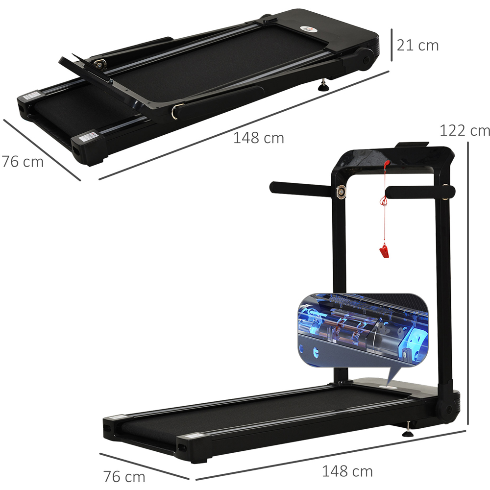 HOMCOM Black Steel Foldable Motorised Treadmill with LED Monitor 600W Image 7