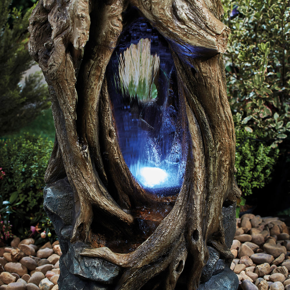 Garden Gear Serenity Hollow Tree Trunk Waterfall Water Feature Image 4