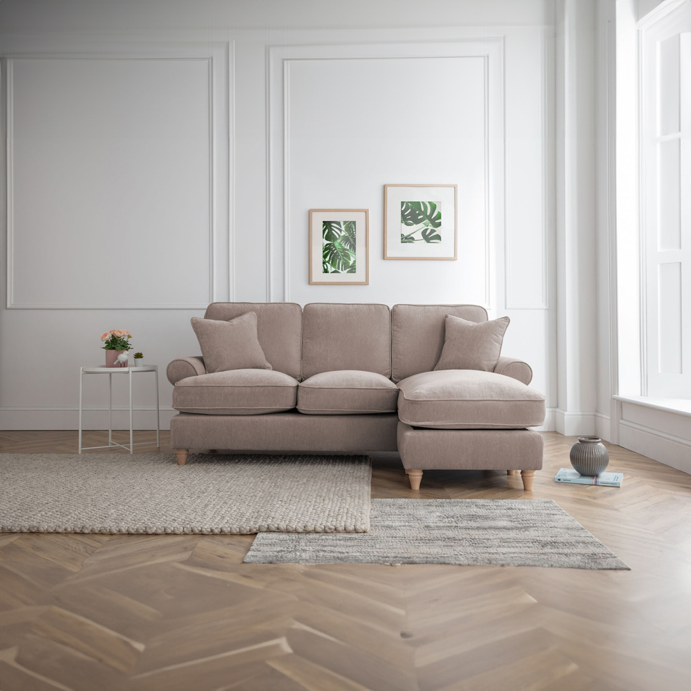 The Victoria 3 Seater Putty Right Hand Chaise Sofa Image 4