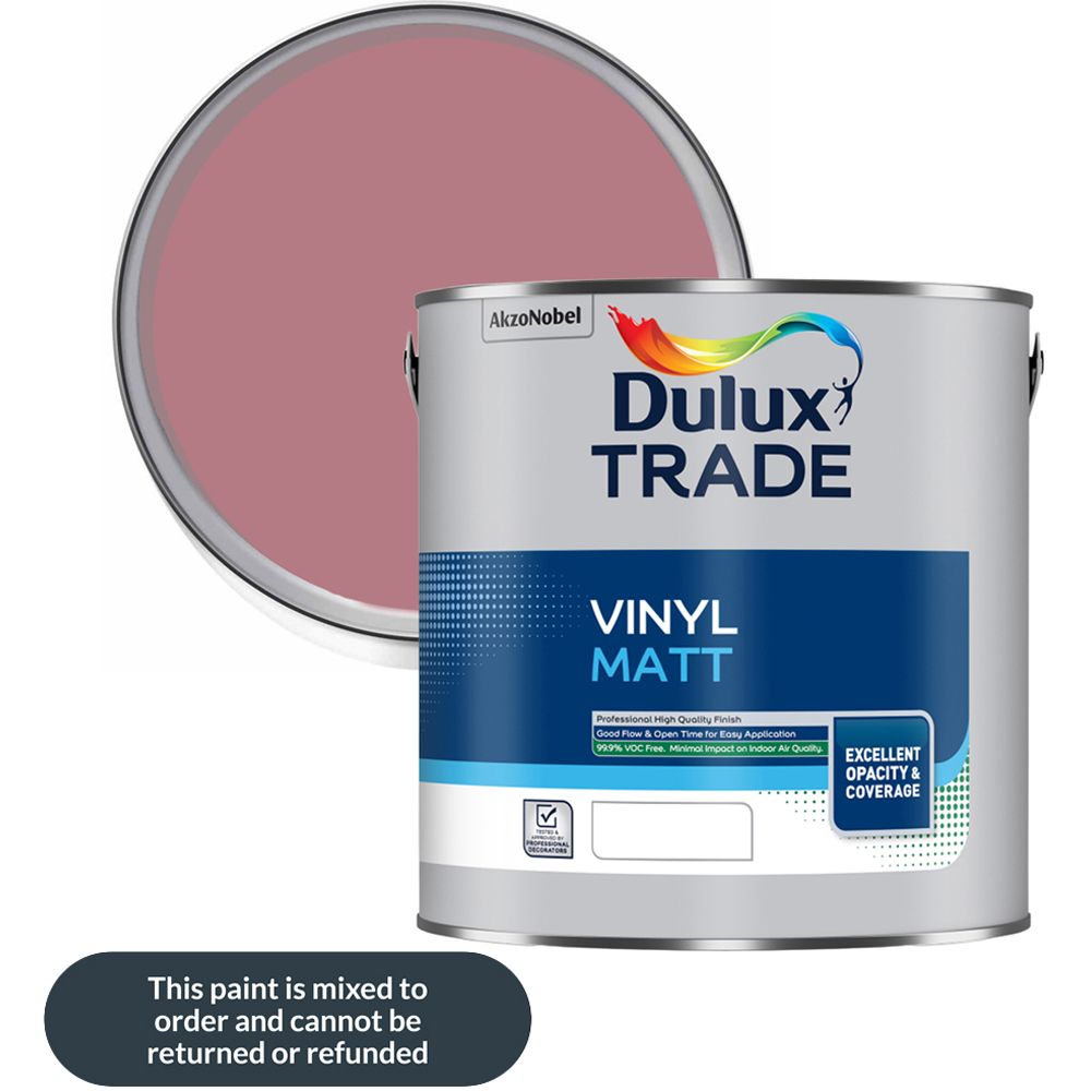 Dulux Trade Raspberry Diva Walls and Ceilings Vinyl Matt Paint 2.5L Image 1