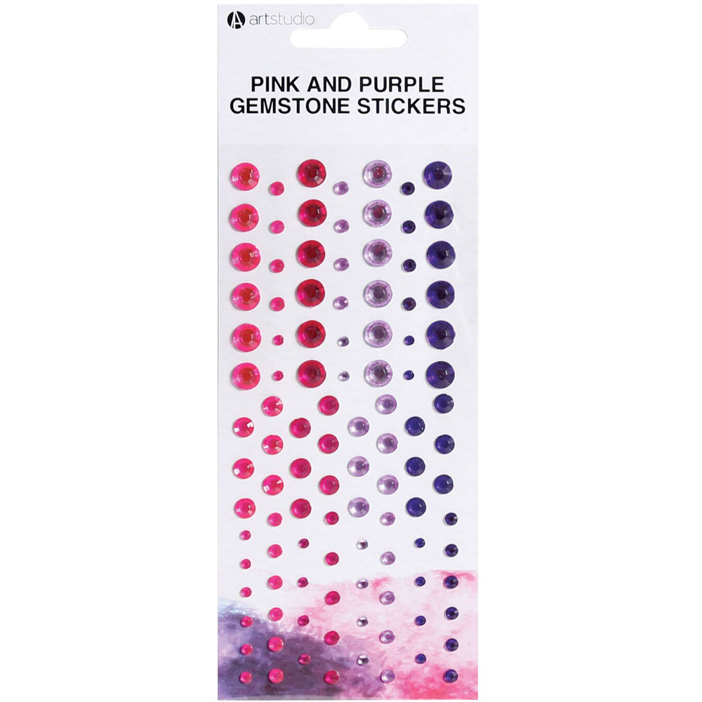 Art Studio Gemstone Stickers - Pink and Purple Image
