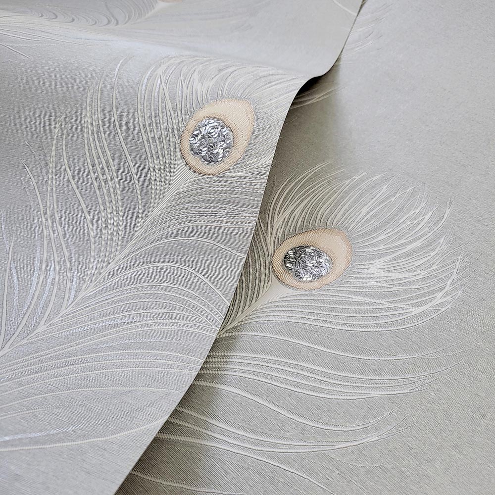Holden Decor Pavona Grey Vinyl Wallpaper Image 4
