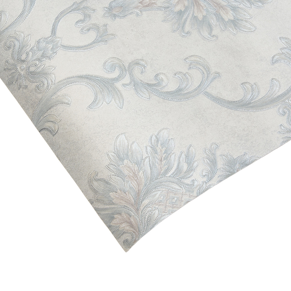 Living and Home Floral Pattern 3D Embossed Matte White Non-Pasted Non-Woven Wallpaper Image 5