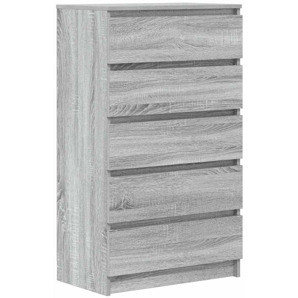 vidaXL 5 Drawer Grey Sonoma Chest of Drawers Image 2