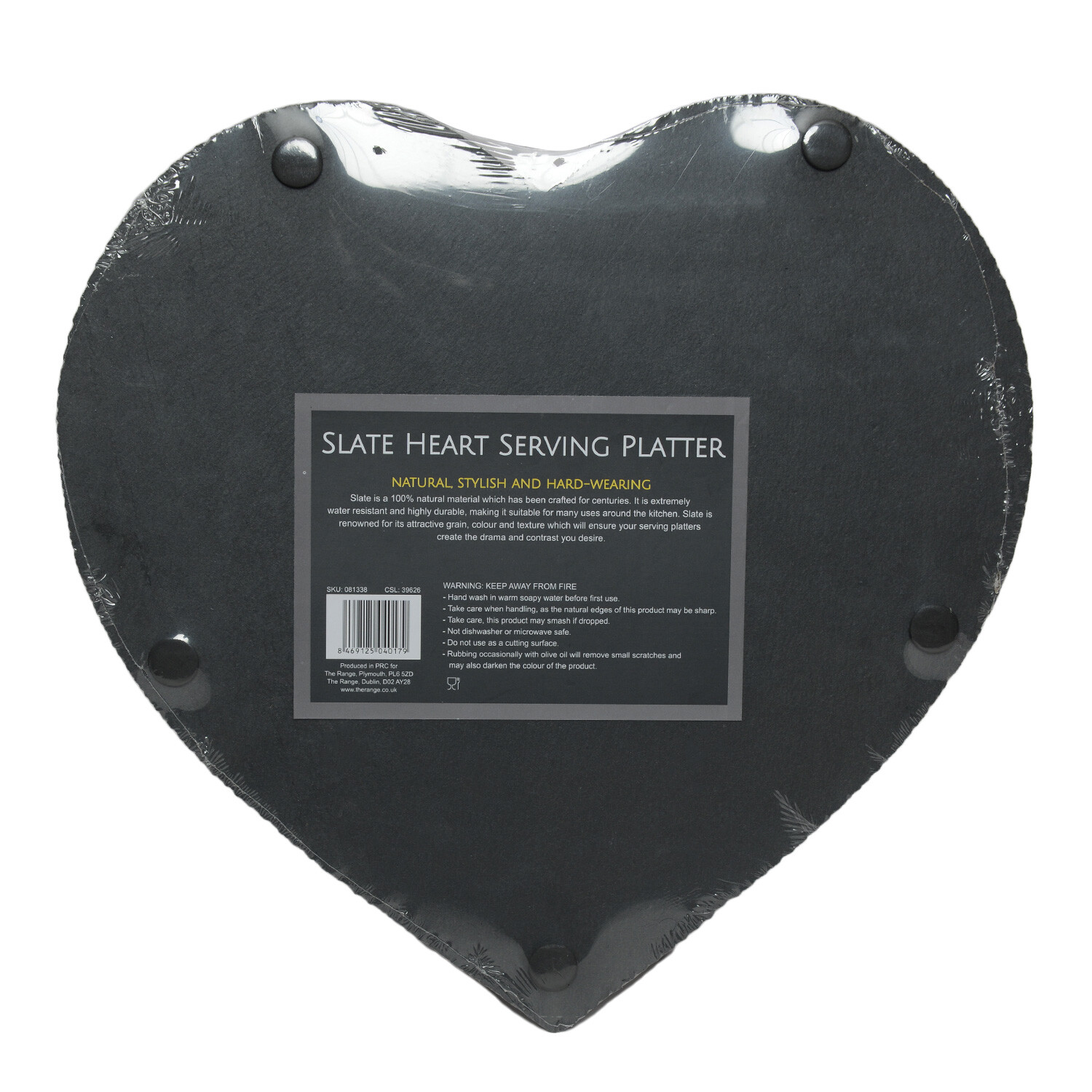 Heart Shaped Slate Serving Board - Black Image 3