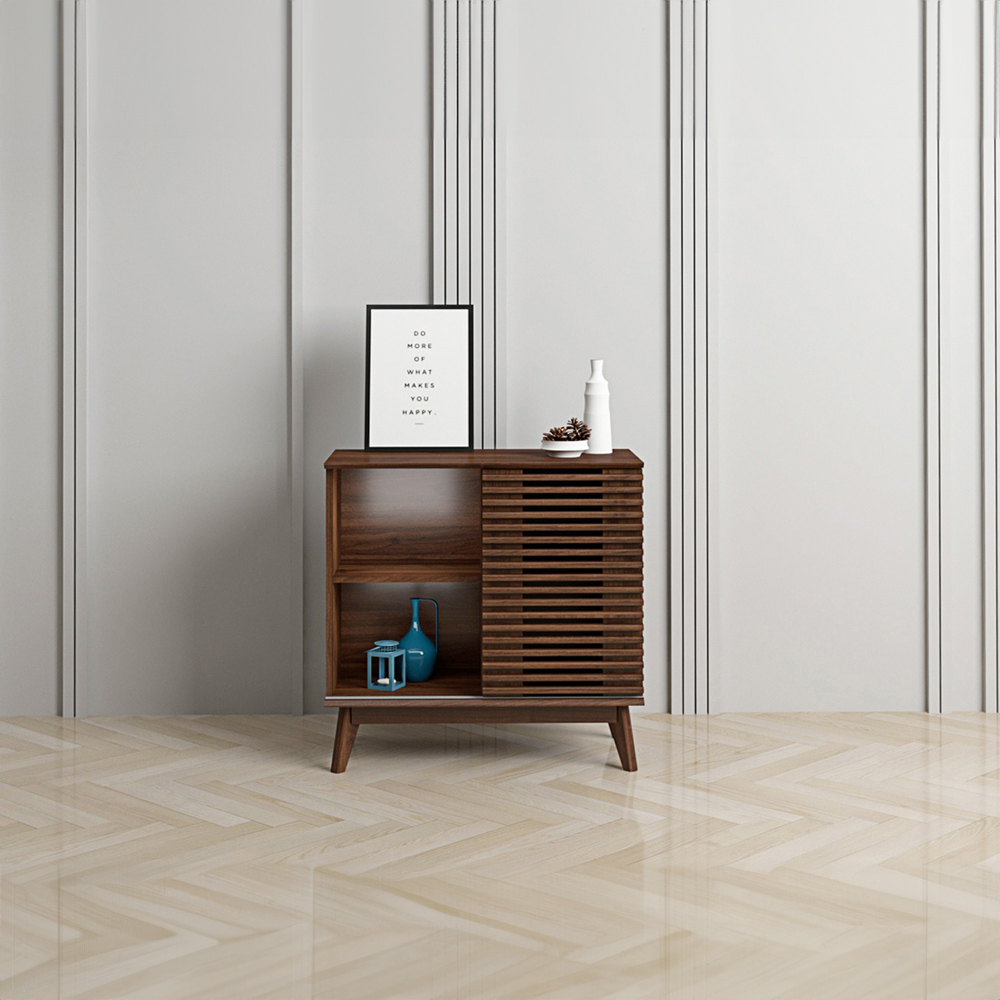 Kudl LV41 2 Shelf Dark Columbian Walnut Display Cabinet Image 4