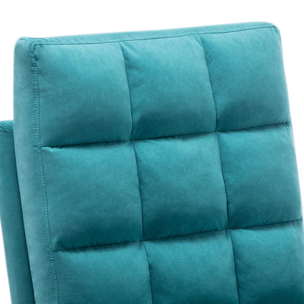 Living and Home Modern Green Leisure Armchair with Footstool Image 4