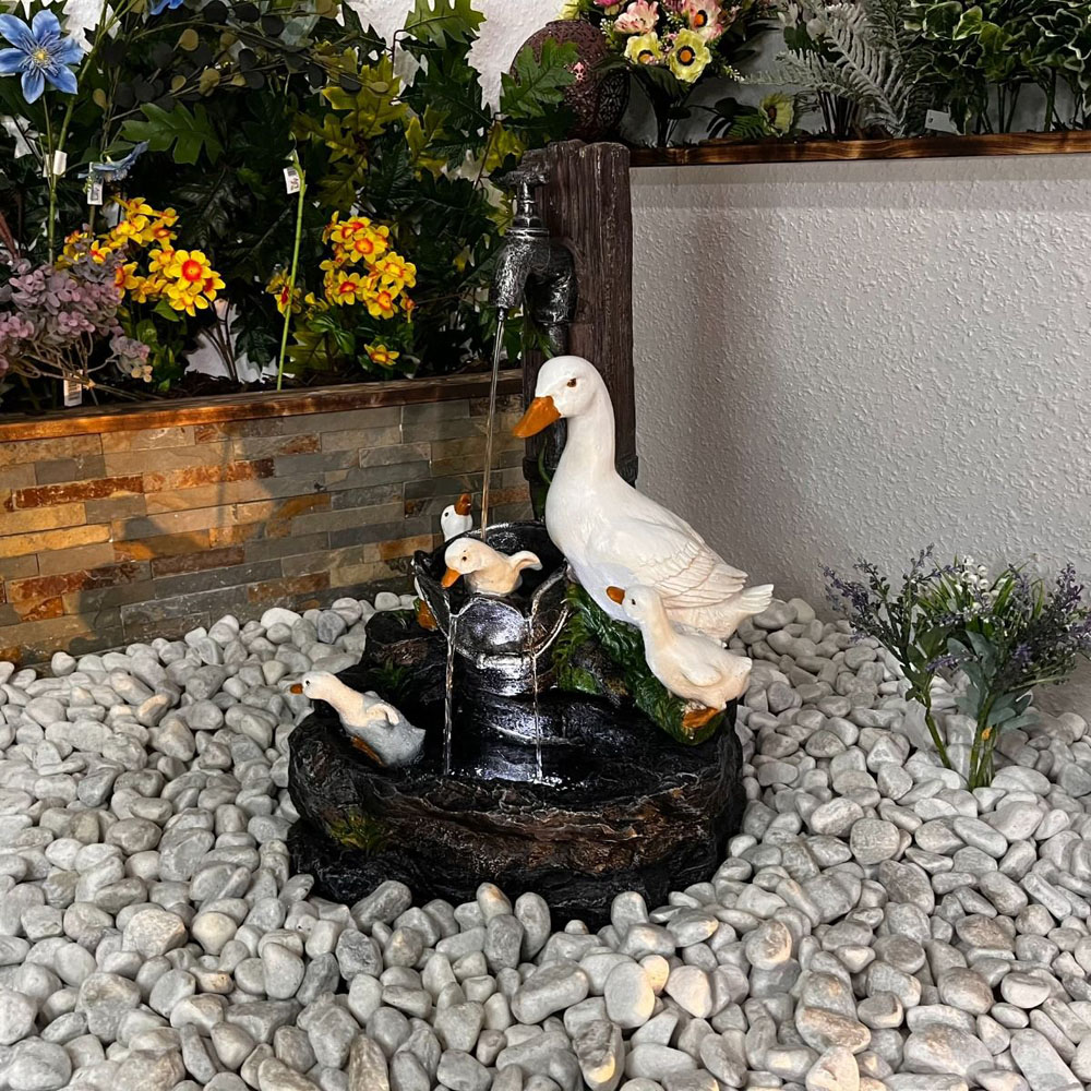 Tranquillity Duck Family Animal Mains Powered LED Water Feature Image 2