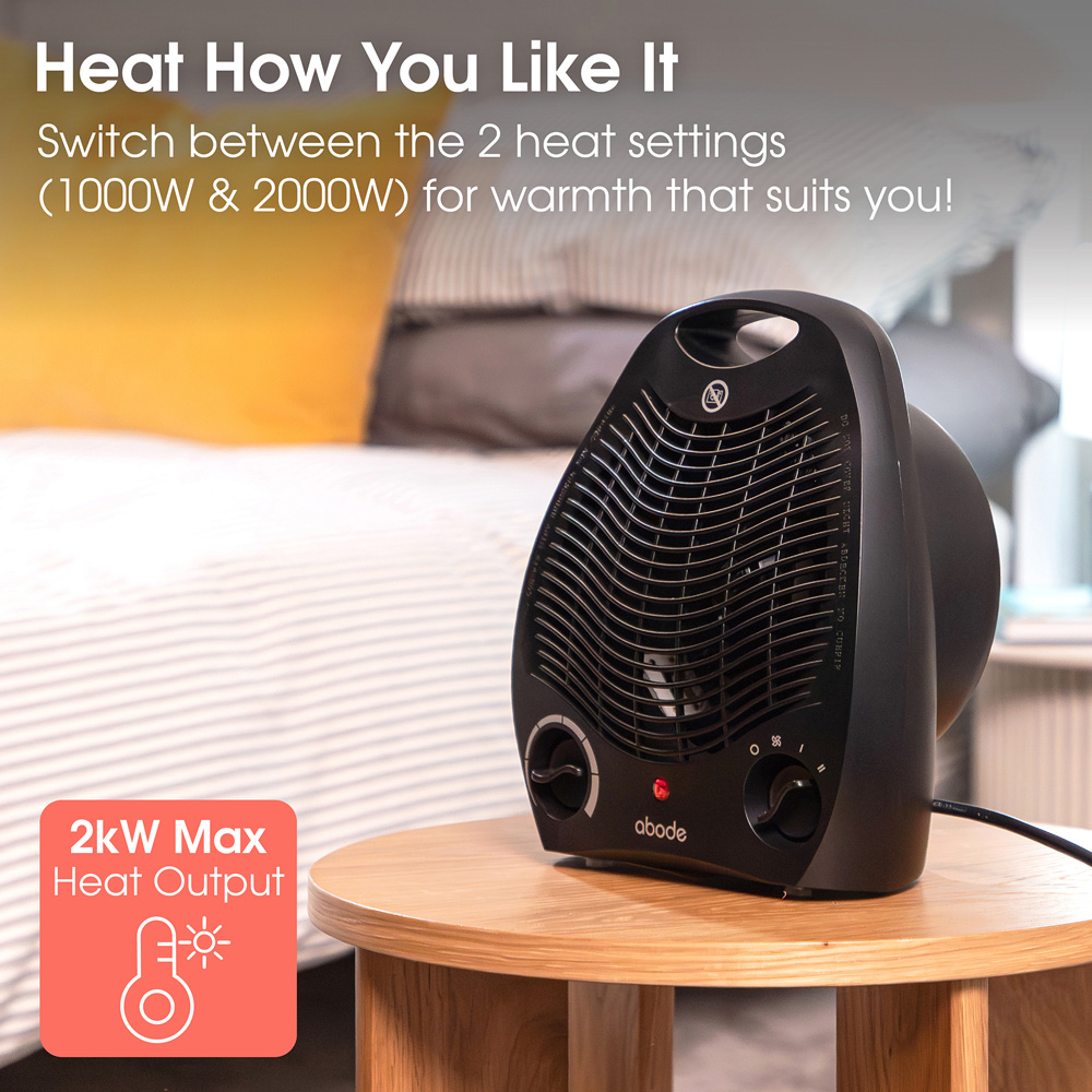 Abode AFH1002B Black Fan Heater 2000W Image 5