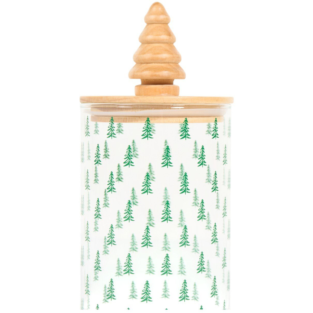 Pinewood Christmas Tree Glass Jar Clear Image 2