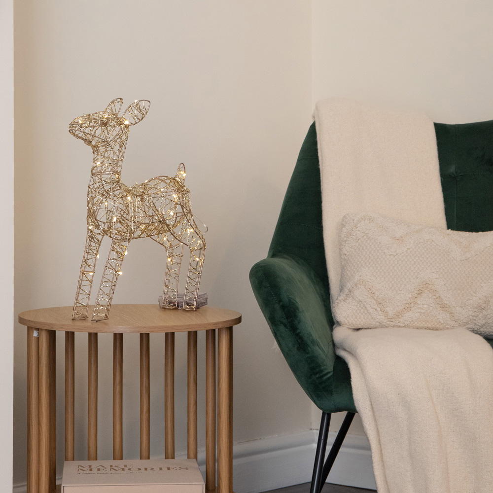 Samuel Alexander Gold Twist LED Light Up Baby Reindeer Christmas Decoration 38cm Image 2