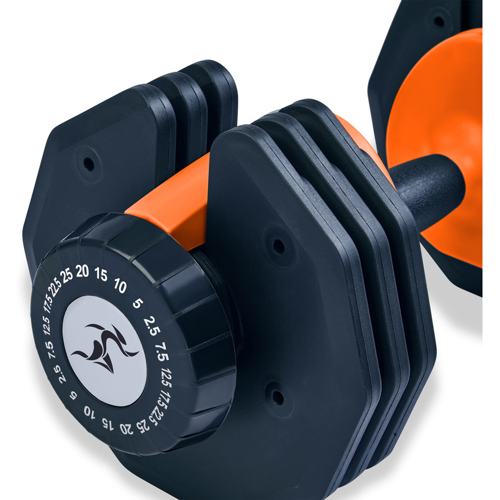 Strongology Urban25 Black and Orange Adjustable Smart Dumbbell 2.5 to 25kg Image 4
