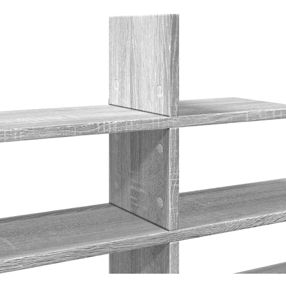 vidaXL 8 Shelf Grey Sonoma Floating Wall Shelf Image 6