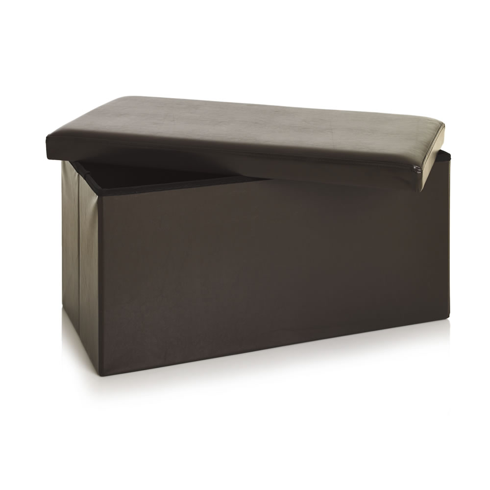 Wilko Faux Leather Storage Ottoman Brown Wilko