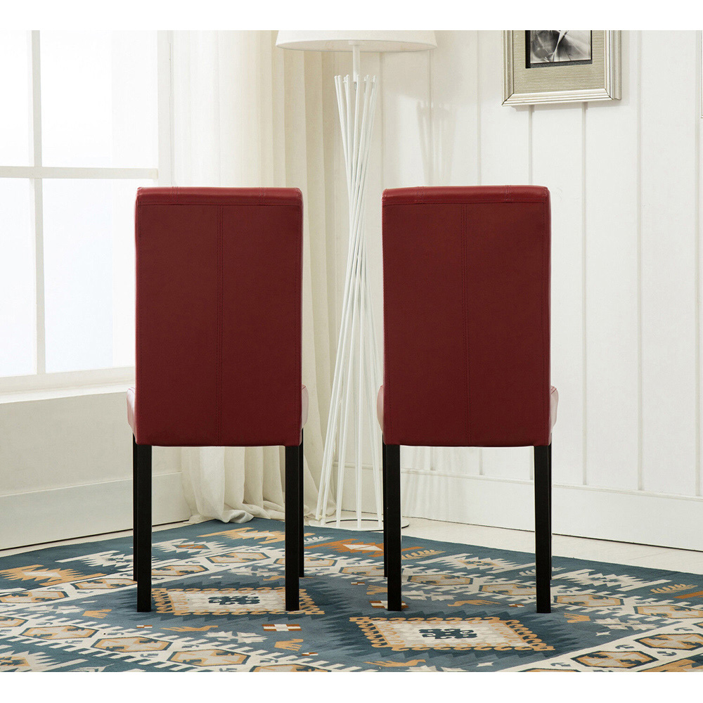Set of 2 Red Faux Leather Dining Chair Image 4