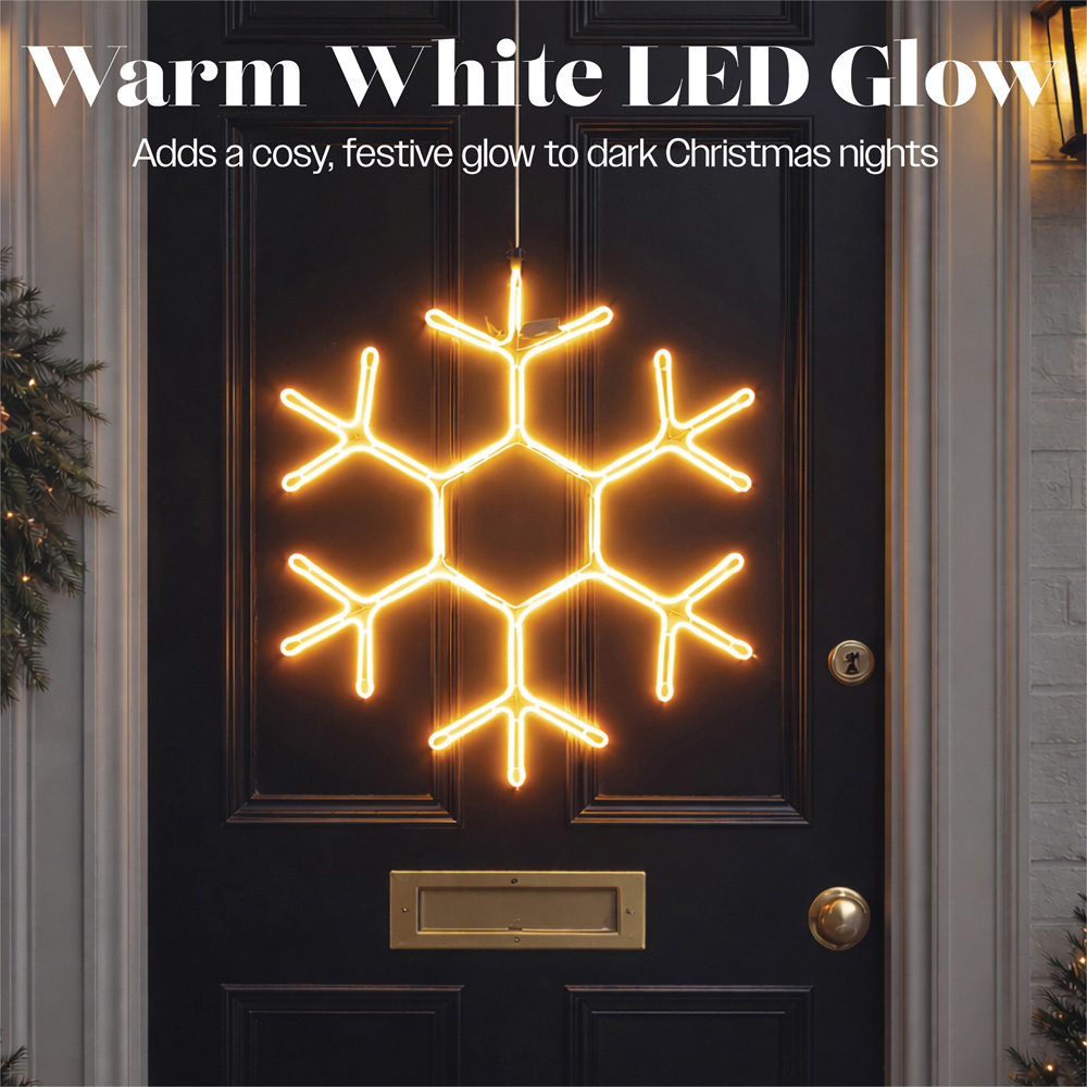 Xmas Haus Warm White SMD LED Neon Snowflake Christmas Decoration 50.5cm Image 3