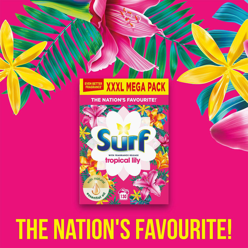 Surf Tropical Lily Laundry Powder with Comfort Pure Fabric Conditioner Image 6
