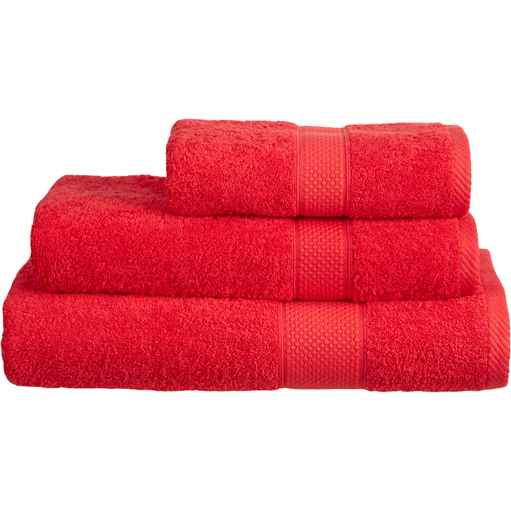 Imperial Ringspun Combed Cotton Red Turkish Hand Towel 2 Pack Image 1